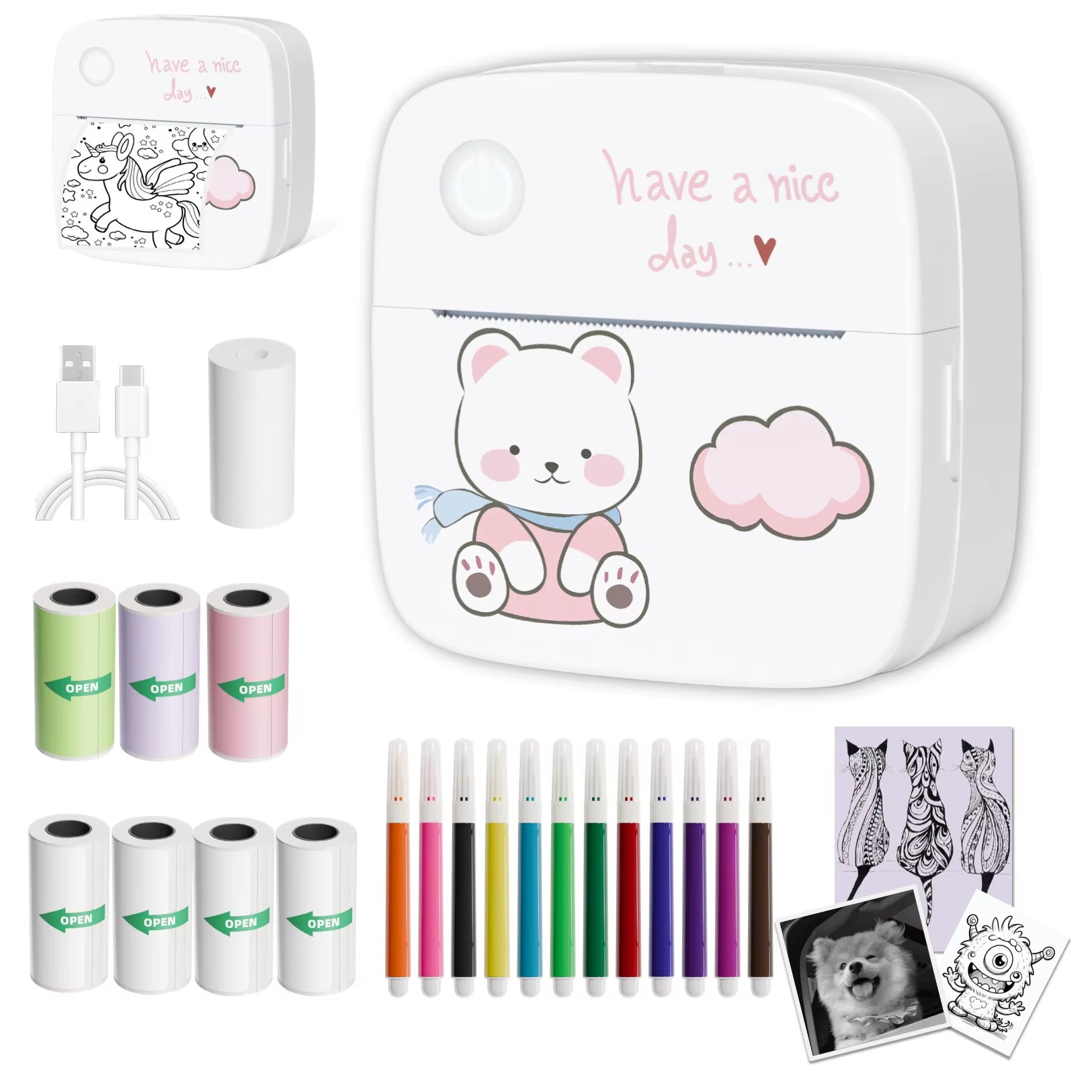 B2 Mini Printer Sticker Thermal Inkless Printer Ios Android Bluetooth Portable Printers Photo Printing Maker for Iphone Xiaomi