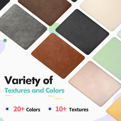 Mouse Pad, PU Mouse Pad，Leather Mouse Pad with Stitched Edge Micro-Fiber Base with Non-Slip Waterproof，Mouse Pad for Computers，Laptop, 8X11Inch (Light Pink)