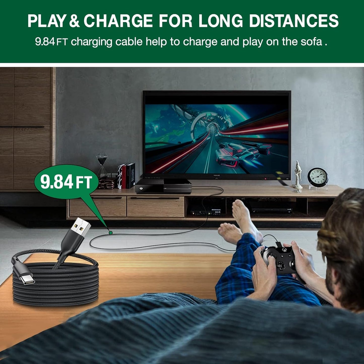 Rechargeable Controller Battery Pack 2X1500Mah Xbox Battery Pack & 4 Battery Covers, Xbox One Controller Battery Pack with 9.84Ft Type-C Cable for Xbox One S/X/Elite