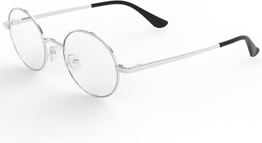 Blue Light Blocking Glasses for Women Men Metal Frame round anti Blue Light Computer Gaming Glasses Non-Prescription